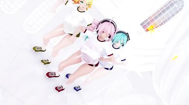MMD Vocaloid Babes Twerk And Booty Shake Dance Huge Ass Huge Boobs