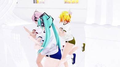 MMD Vocaloid Babes Twerk And Booty Shake Dance Huge Ass Huge Boobs