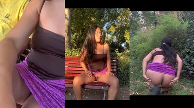 Amateur Latina Manada Masturbates With Big Ass Natural Tits In Park POV HD