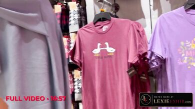 Exhibitionist Pussy Flashing Butt Plug At Mall Shopping No Panties