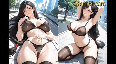 Tifa Lockhart spreads legs showing wet hentai pussy POV