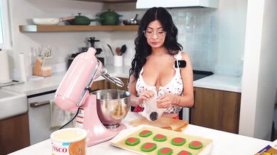 Domestic Housewife Bakes Cookies for the Troops