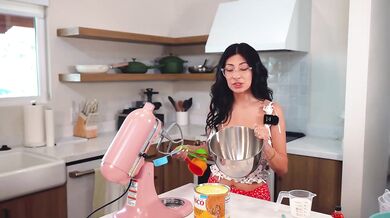 Domestic Housewife Bakes Cookies for the Troops