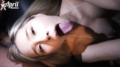 April Maxima Gets Destroyed in Car by Braces Blowjob and Messy Public Cum Walk