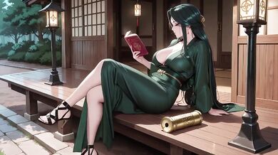 Deep Green Kimono Shrine Stroll High Slit Accidents Solo Female Big Ass HD Porn Cartoon Verified Amateurs