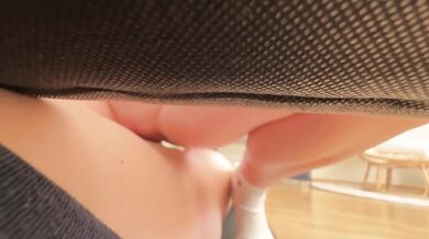 I am trapped under the couch and my step sis is creampie gushing while dominant woman uses me