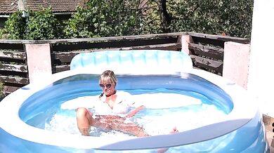 Dirty Blonde MILF Tina Fucked Me In The Outdoor Pool With Big Tits