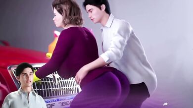 Stuck Step Mom Destroyed with Big Dick Creampie Cumshot and Dry Hump Thighjob Anal Game Scene
