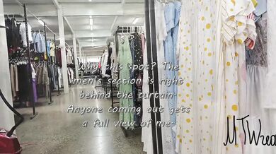 Curtain Slightly Open Public Flashing Try On Haul Destroyed Gushing Choked