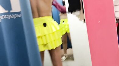 Curtain Slightly Open Public Flashing Try On Haul Destroyed Gushing Choked