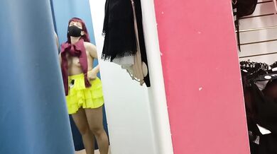 Curtain Slightly Open Public Flashing Try On Haul Destroyed Gushing Choked