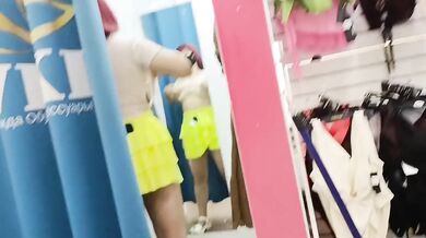 Curtain Slightly Open Public Flashing Try On Haul Destroyed Gushing Choked