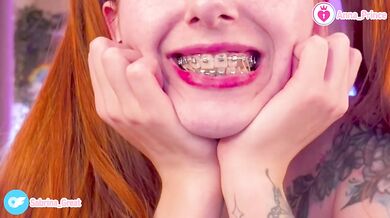 Cute Ginger Teen With Braces Gets Naughty And Teases Her Hot Tattooed Body
