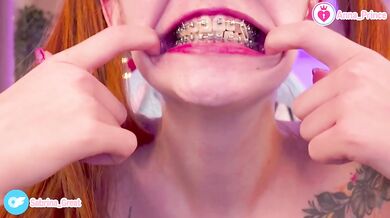 Cute Ginger Teen With Braces Gets Naughty And Teases Her Hot Tattooed Body