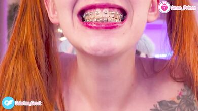 Cute Ginger Teen With Braces Gets Naughty And Teases Her Hot Tattooed Body