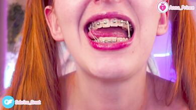 Cute Ginger Teen With Braces Gets Naughty And Teases Her Hot Tattooed Body