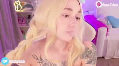 Close Up Blonde Tease Gushing Horny Vaping