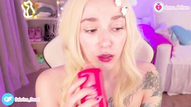 Close Up Blonde Tease Gushing Horny Vaping