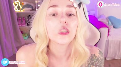 Close Up Blonde Tease Gushing Horny Vaping