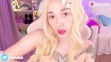 Close Up Blonde Tease Gushing Horny Vaping