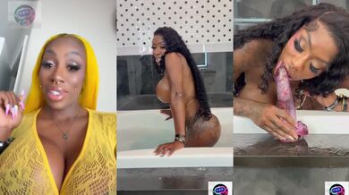 Ebony Bath Time Destroyed By Big Tits And Big Dildo Solo Fingering