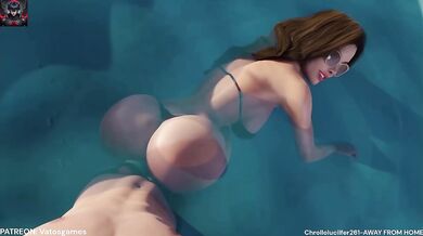 Destroyed Gushing Choked Big Tits Big Dick Big Ass Cartoon MILF Exclusive HD Porn Away From Home