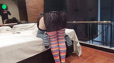 Handsome Guy Crossdressing Femboy Enjoys MILF Brunette Sexo Con Nalgadas