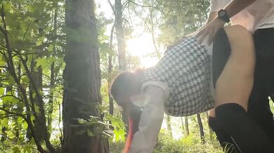 Sweet Young Student Destroyed in Forest After Studying with Hardcore Public Creampie and Rough Deepthroat