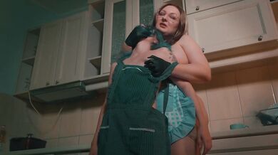 Black Gloved Hand Over Mouth Gagged Face Covered Lesbian Domination Stepmom Kitchen Dirty Talk