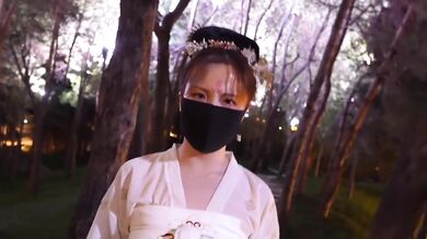 Taiwan amateur fucks on set with ancient costume outdoor leakage gushing