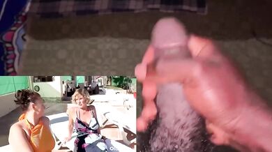 Destroyed Gushing Choked British Mature BBW Lesbian Poolside Group Play Reaction