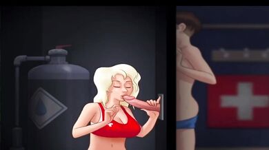 Blonde Big Tits MILF Sucks Big Cock Amateur Blowjob Facial Choked