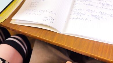 Schoolgirl 67 Six Seven Teasing Under The Table Cum On Wristwatch