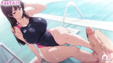 Shinomiya Natsuha Destroyed By Cum Drip Gushing Blowjob Big Tits Swimsuit