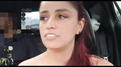 Red Head Uber Driver Fingered Pussy In Car Blowjob Interracial Creampie