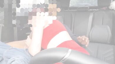 Red Head Uber Driver Fingered Pussy In Car Blowjob Interracial Creampie