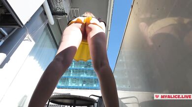 Russian Schoolgirl Tease No Panties Public Wet Pussy Moaning And Orgasm