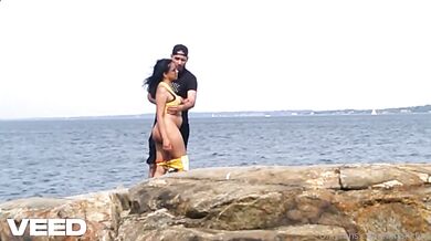 French German Amateur Ebony Couple Destroyed On Nude Beach Ocean View Voyeur Exhibition Love Reality