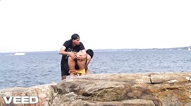 Ebony MILF Ass Spanking Outside Nude Beach Ocean View Voyeur Exhibitionist