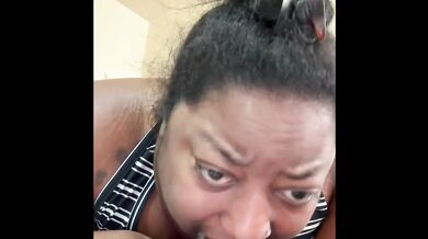 Ebony BBW Sloppy Throat Goat Destroyed By BBC Dripping Wet Ass Mouth