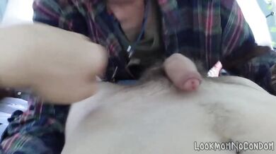 POV Amateur Sloppy BJ While Camping With Girl With Glasses