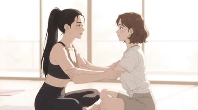 Yoga Class Turns Intimate Lesbian Sex Destroyed Gushing Choked