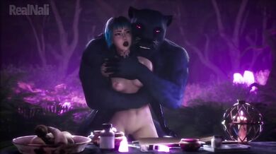 Horny Asian Girl Destroyed by Furry Leopard Rough Sex Monster Cock Big Ass Cartoon Creampie