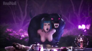 Horny Asian Girl Destroyed by Furry Leopard Rough Sex Monster Cock Big Ass Cartoon Creampie