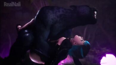 Horny Asian Girl Destroyed by Furry Leopard Rough Sex Monster Cock Big Ass Cartoon Creampie