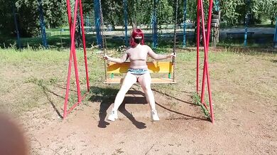 Braless Park Workout Seethrough Sheer Top Flashing Exhibitionism