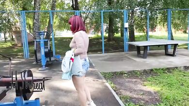 Braless Park Workout Seethrough Sheer Top Flashing Exhibitionism
