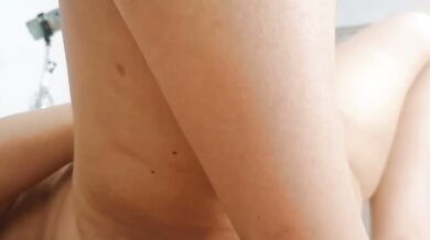 Hairy Brunette Amateur Wife Masturbates With Fingers And Oil Massage