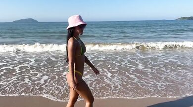 Taking Favorite Bikini For Morning Walk Along Shore HD Porn