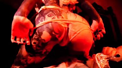 Tattooed hot girl with split tongue making you cum buckets solo pussy dildo